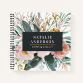 Matige waterverf floraal en blaaselegant notitieboek (Voorkant)