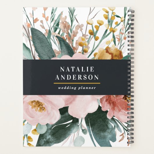 Matige waterverf floraal en blaaselegant planner (Achterkant)