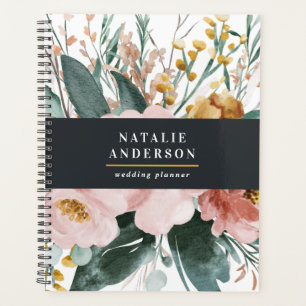 Matige waterverf floraal en blaaselegant planner