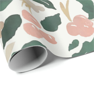 Matige waterverf holly bladeren en bessen cadeaupapier