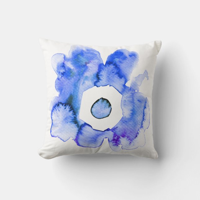 Matige waterverf met de hand getrokken bloem kussen (Voorkant)