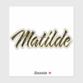 Matilde noir or Lettre Autocollant (Feuille)