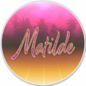 Matilde Prénom Golden Pink Autocollants (Devant)