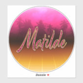 Matilde Prénom Golden Pink Autocollants (Feuille)