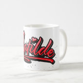 Matilde red heart graffiti Tasse de café (Devant droit)