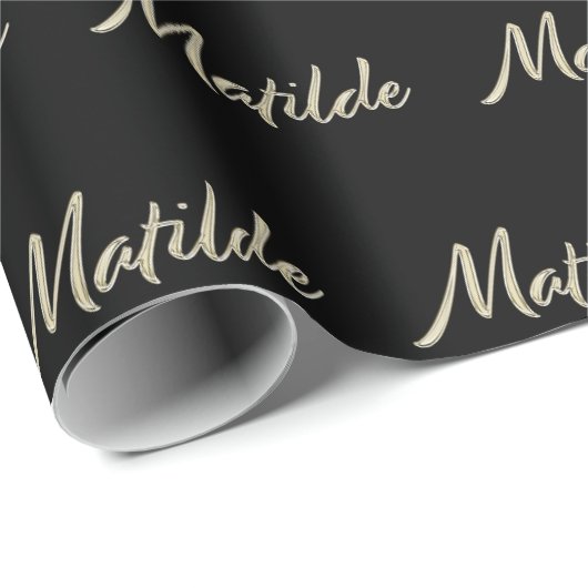 Matilde white gold Handwriting Geschenkpapier Cadeaupapier (Rol Hoek)