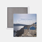 Matin à Santorini Grèce Souvenir Fridge Magnet (Recto/Verso)