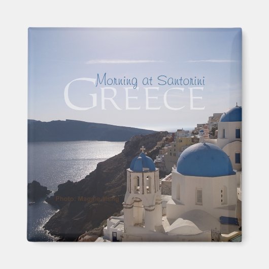 Matin à Santorini Grèce Souvenir Fridge Magnet (Devant)