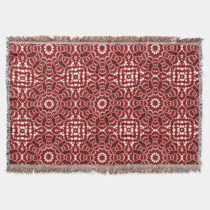 Matin Batik Red White geweven Throw Blanket Deken
