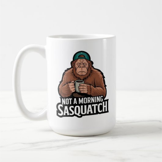 Matin Bigfoot - Sasquatch dormant avec Mug de café (Gauche)
