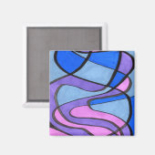 "Matin Cool" Magnet d'art Abstrait (Recto/Verso)