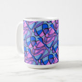 "Matin Cool" Tiled Abstract Design Mug (Devant gauche)