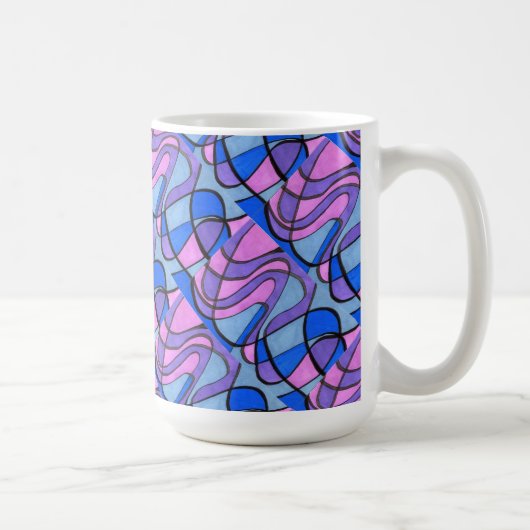 "Matin Cool" Tiled Abstract Design Mug (Droite)