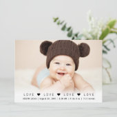 Matin Love Photo Collage Birth Aankondiging (Staand voorkant)