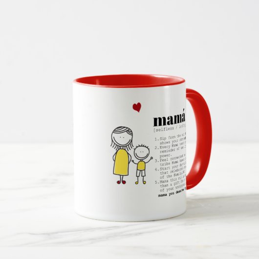 Matin rituel Café Mug Cadeau sentimental pour mama (Devant droit)