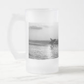 Matin Surfer Grayscale Verre Frosted Beer Mug (Gauche)