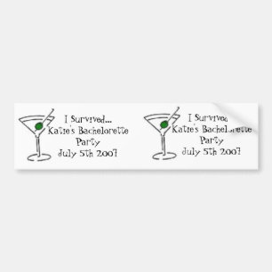Matini, matini, ik heb overleven... Katie's Bachel Bumpersticker