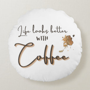 "Matins douillets : Coussin avec café"