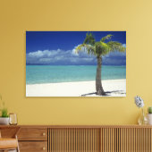 Matira Beach op het eiland Bora Bora, 2 Canvas Afdruk (Insitu (Woonkamer))