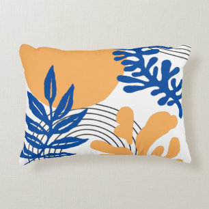 Matisme Blue Yellow Abstracte botanische vormen  Accent Kussen