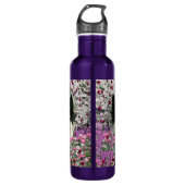 Matisme in bloemen - White & Black Papillon Dog Waterfles (Voorkant)