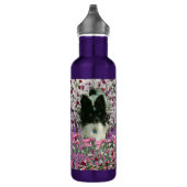 Matisme in bloemen - White & Black Papillon Dog Waterfles (Rechts)