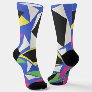 Matisse Abstract Geometrisch Blauw Uitgeknipt Kuns Sokken