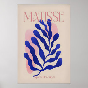 Matisse Blauwe Blad Abstract Papiers Découpés Muur Poster