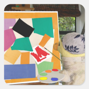 Matisse De Slak in olieverf door Danny Duck Vierkante Sticker