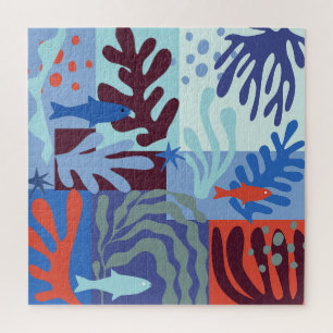Matisse geïnspireerd Ocean Life papier knipsels bl Legpuzzel
