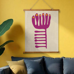 Matisse Geïnspireerd Paars en Geel Hangend Wandkleed