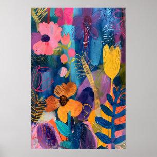 Matisse geïnspireerde bloemige kunstprint moderne poster