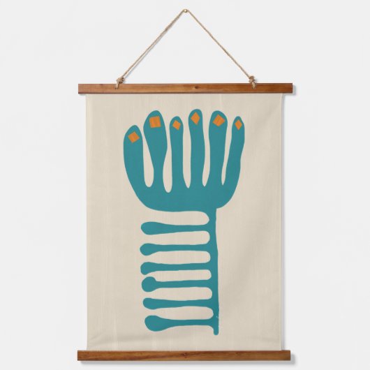 Matisse Inspired Teal and Orange Hangend Wandkleed (Voorkant)