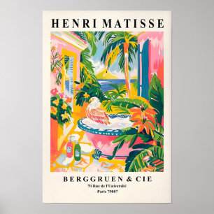 Matisse-kunstprint, Adelaar in badkuipposter, Roze Poster