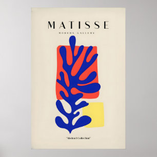 Matisse Kunstprints - Blauw Koraal Abstract Kleur Poster