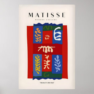 Matisse Kunstprints - Blauwe Abstracte Figuur Geel Poster