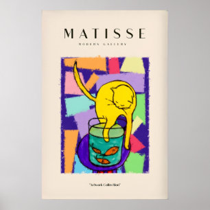 Matisse Kunstprints - Gele Kat met Vissenkom Poster