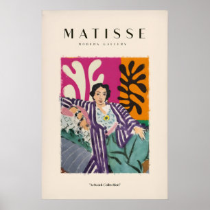 Matisse Kunstprints - Liggende Vrouw Gestreepte Ro Poster