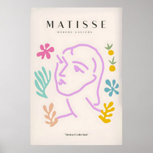 Matisse Kunstprints -Lijnkunst Gezicht Abstract Poster