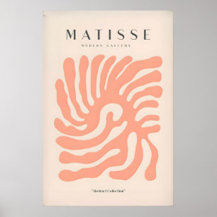 Matisse Kunstprints - Perzik Koraal Wervelend Abst Poster