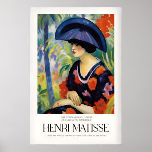 Matisse Kunstprints - Vrouw met Blauwe Hoed Tuin Poster