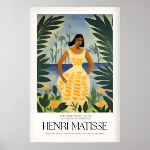 Matisse Kunstprints - Vrouw Tropische Bladeren Kun Poster
