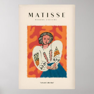 Matisse Kunstprints - Vrouw Witte Blouse Blauwe Ro Poster