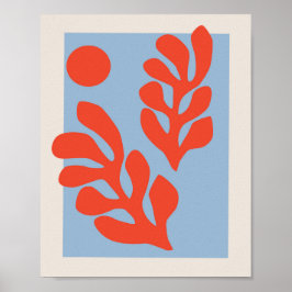 Matisse Leaves Blue en Red Poster