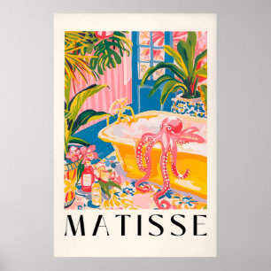 Matisse Octopus Badkamer Kunstprint Roze Tropisch Poster