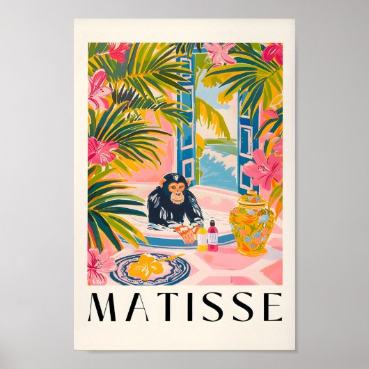Matisse Print, Chimpanzé Dans La Baignoire Poster (Devant)