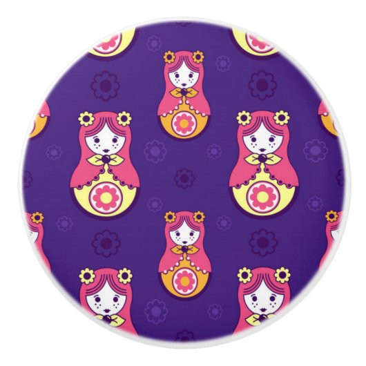 Matreshka-patroon Keramische Knop (Voorkant)