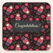 Matreshka Vierkante Kartonnen Onderzetter (Voorkant)