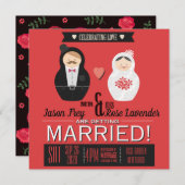 Matreshka Wedding Invitations Save The Date (Voorkant / Achterkant)