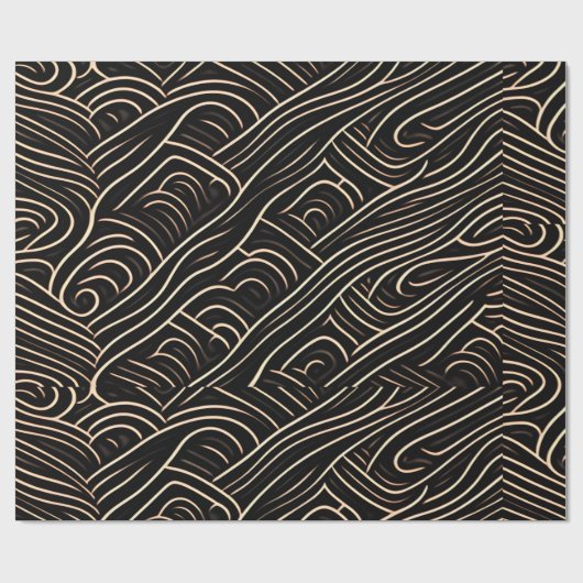 Matrijs snijdt gestileerd hout Monochrom modern pa Cadeaupapier (Vlak)